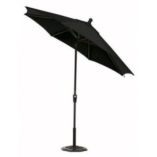 Home Decorators Collection Sunbrella 9 ft. Auto Tilt Patio Umbrella in Black DISCONTINUED 6960510210