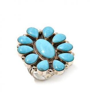 Chaco Canyon Kingman Turquoise Cluster Sterling Silver Ring   8009029