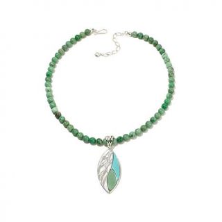 Jay King Turquoise and Variscite Sterling Silver Pendant with Necklace   7642788