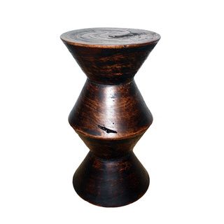 12 Inch Diameter x 22 Inch High Mocha Oil Mango Column Stool (Thailand