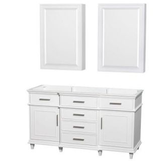 Wyndham Collection Berkeley 60 in. Double Vanity with Medicine Cabinets in White WCV171760DWHCXSXXMED