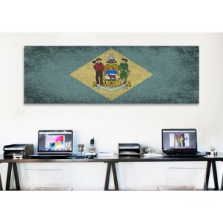 Delaware Flag, Panoramic Grunge Graphic Art on Canvas by iCanvas
