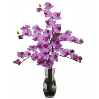 Nearly Natural Phalaenopsis with Vase Silk Flower Arrangement in Mauve