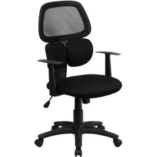 Flash Furniture Mid Back Mesh Chair with Flexible Dual Lumbar Support, Black