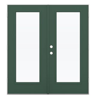 ReliaBilt 71.5 in 1 Lite Glass Evergreen Steel French Outswing Patio Door