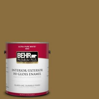 BEHR Premium Plus 1 gal. #S310 7 Siam Gold Hi Gloss Enamel Interior/Exterior Paint 830001