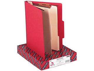 Smead 14003 Top Tab Classification Folders, Two Dividers, Six Section, Red, 10/Box