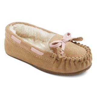 Girls Moccasin Slippers Tan