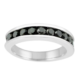 14k White Gold 1ct TDW Black Diamond Eternity Band  