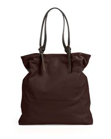 Tomas Maier Calfskin Belted Strap Tote Bag, Chocolate