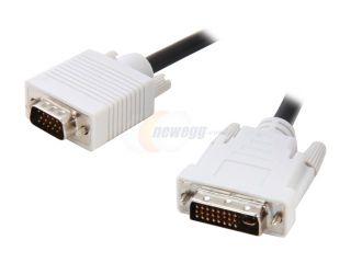 Rosewill RCW 900   10 Foot DVI A (24 + 5 Pin) Male to HD15 VGA Male Analog Video Cable with Ferrites Cores