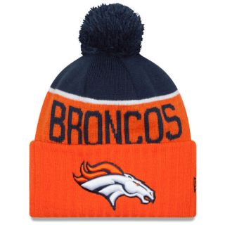 New Era Denver Broncos Orange 2015 On Field Sport Knit Hat with Pom