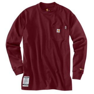 Carhartt Mens Flame Resistant Work Dry Cotton Long Sleeve T Shirt 706409