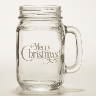 Merry Christmas Mason Jar Glasses, Set of 4