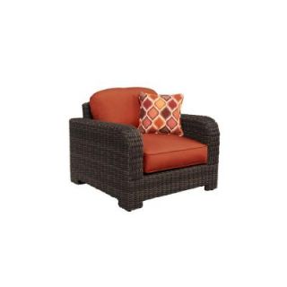 Brown Jordan Northshore Patio Lounge Chair with Cinnabar Cushions and Empire Chili Throw Pillow    CUSTOM M6061 L 9