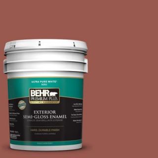 BEHR Premium Plus 5 gal. #ICC 106 Spicy Cayenne Semi Gloss Enamel Exterior Paint 534005