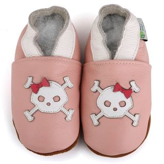 Pink Bow Skull Soft Sole Leather Baby Shoes   14339539  