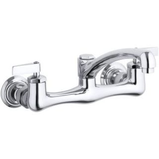 KOHLER Clearwater 2 Handle Standard Kitchen Faucet with 8 in. Spout and Lever Handles in Polished Chrome K 7853 CP