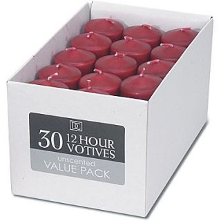 Darice Unscented 12 Hour Votive Candle, 30/Pkg, Red