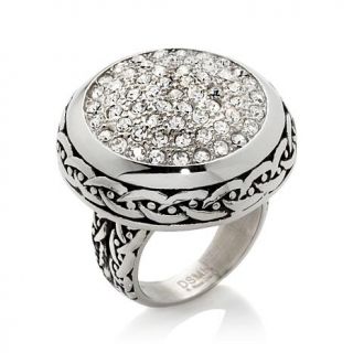 Emma Skye Jewelry Designs Round Pavé Crystal Stainless Steel Ring   7438645