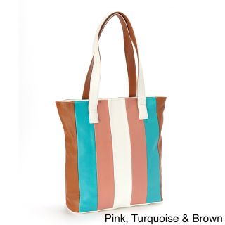Multicolor Striped Leather Tote Bag   Shopping   Great Deals