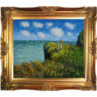 Tori Home Cliff Walk at Pourville by Monet Framed Hand Painted Oil on
