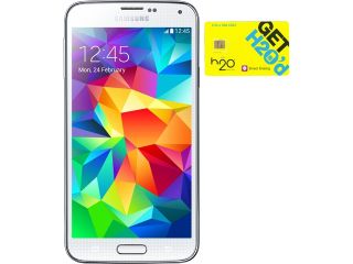 Samsung Galaxy S5 G900H White 16GB Android Phone + H2O $30 SIM Card