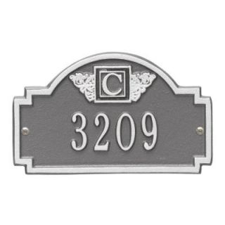 Whitehall Products Monogram Petite Wall Square Pewter/Silver 1 Line Address Plaque 5007PS