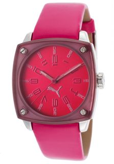 Women's Dark Pink Leather and Dial
