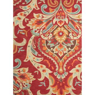 Durable Hand tufted Transitional Floral Pattern Red/ Orange Rug (2 x