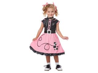 50's Poodle Cutie Dress Costume Child Toddler: Black & Pink Large (4 6)