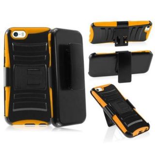 Insten Orange/Black Impact Hybrid Rugged Hard Shockproof Case Belt Clip Holster For iPhone 6 6th 4.7"