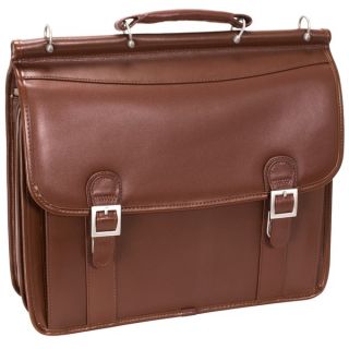 McKlein Halsted Brown Double Compartment 15.4 inch Laptop Briefcase
