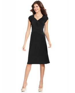 NY Collection B Slim Cap Sleeve Body Shaper Dress   Dresses   Women