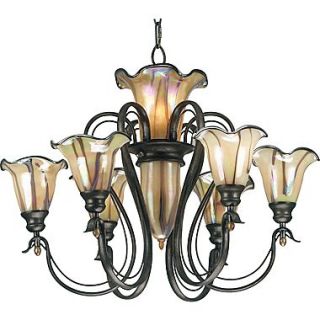 Kenroy Home Inverness 6 + 3 Light Chandelier, Tuscan Silver Finish