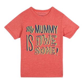 bluezoo Boys red Mummy is awesome print t shirt