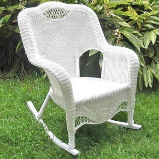 International Caravan Riviera Wicker Resin Aluminum Large Patio Rocking Chair