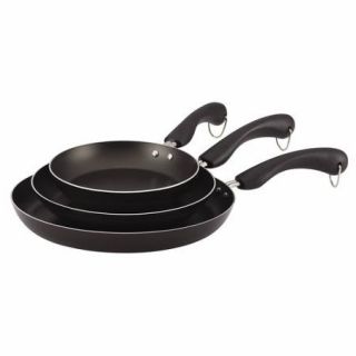 Farberware Easy Clean Aluminum Nonstick Triple Pack 8 Inch, 10 Inch and 12 Inch Skillets, Black