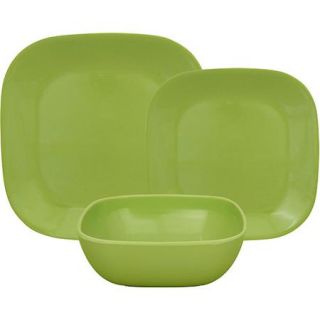 Gourmet Home Products Rounded Square Melamine 12 Piece Dinnerware Set