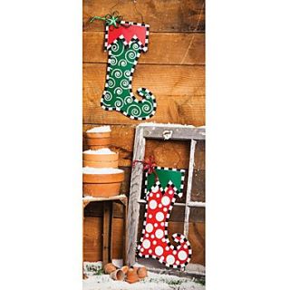 Evergreen Flag & Garden 2 Piece Believe in Christmas Stocking Wall D cor Set