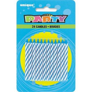 Blue Spiral Birthday Candles, 24pk