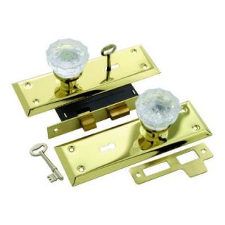 First Watch Security Polished Brass Keyed Glass Mortise Lockset 1139