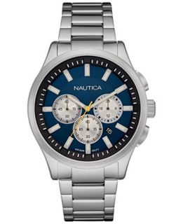 Nautica Mens Chronograph Stainless Steel Bracelet Watch 44mm