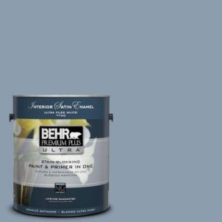 BEHR Premium Plus Ultra 1 gal. #ICC 65 Relaxing Blue Satin Enamel Interior Paint 775401