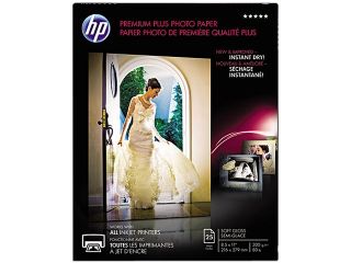 Hewlett Packard CR671A Premium Plus Photo Paper, 80 lbs., Soft Gloss, 8 1/2 x 11, 25 Sheets/Pack