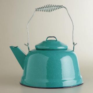 Turquoise Enamel Tea Kettle