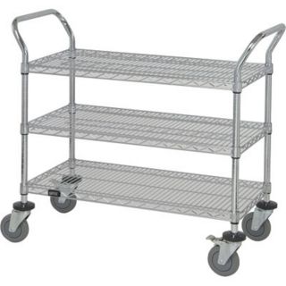 Quantum Wire Shelving Mobile Utility Cart — 3 Shelves, 24in.W x 36in.L x 38in.H, Model# WRC-2436-3  Mobile Wire Shelving   Carts