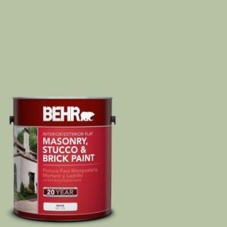 BEHR Premium 1 gal. #MS 57 Soft Green Flat Interior/Exterior Masonry, Stucco and Brick Paint 27001