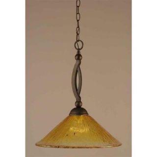 Bow Downlight Pendant w 16 in. Crystal Glass Shade
