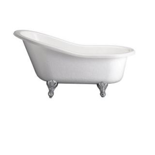 Pegasus 5 ft. Acrylic Ball and Claw Feet Slipper Tub in White ATS60 WH CP